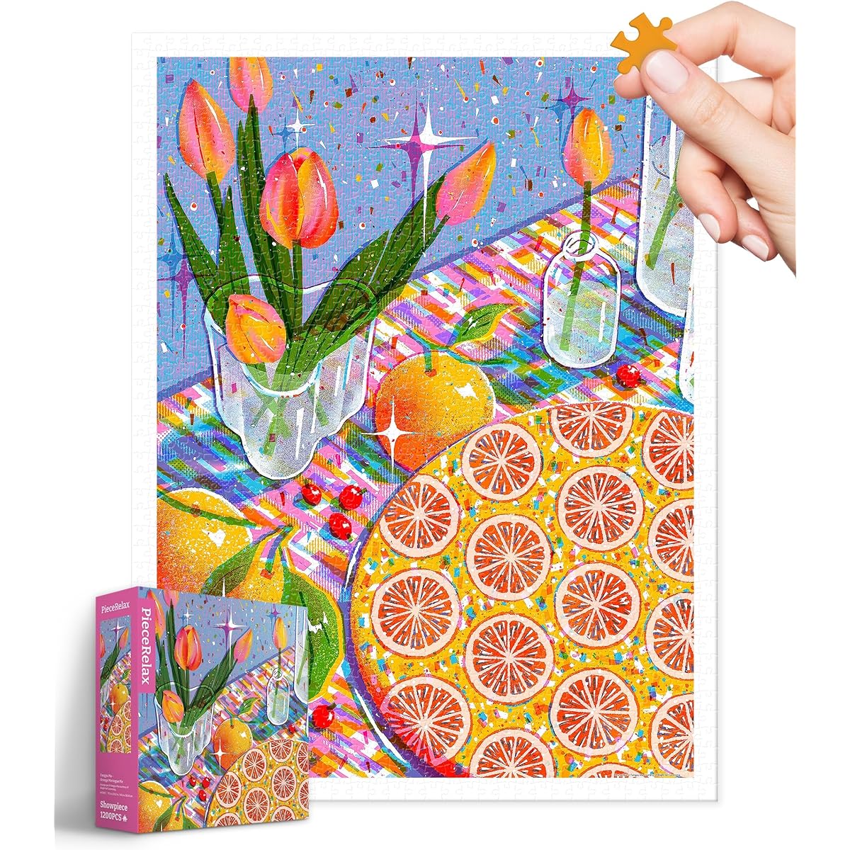 PieceRelax Plastic Jigsaw Puzzle for Adults 1200 Pieces - Most Satisfying Table Game and Gift, No Puzzle Mat Needed [H3393]