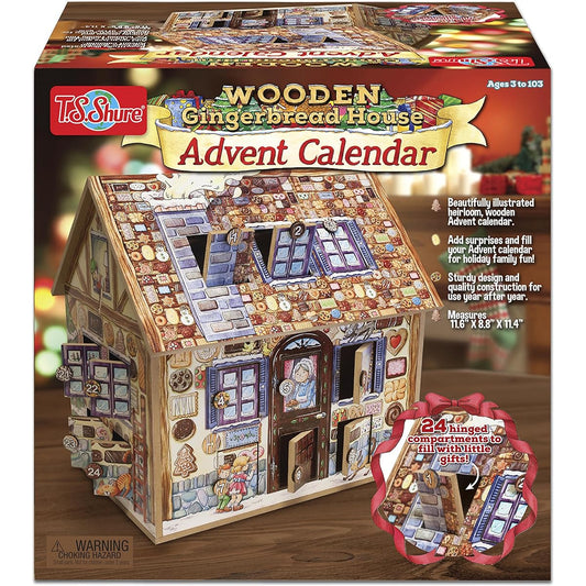 T.S. Shure Wooden Gingerbread House Advent Calendar