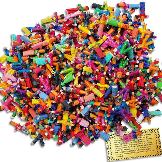 5ô2 50 Worry Dolls in Bulk from Guatemala - Guatemalan Dolls - Mayan - Trouble - Anxiety - People - Mexican - (1 in) (50 Pack)