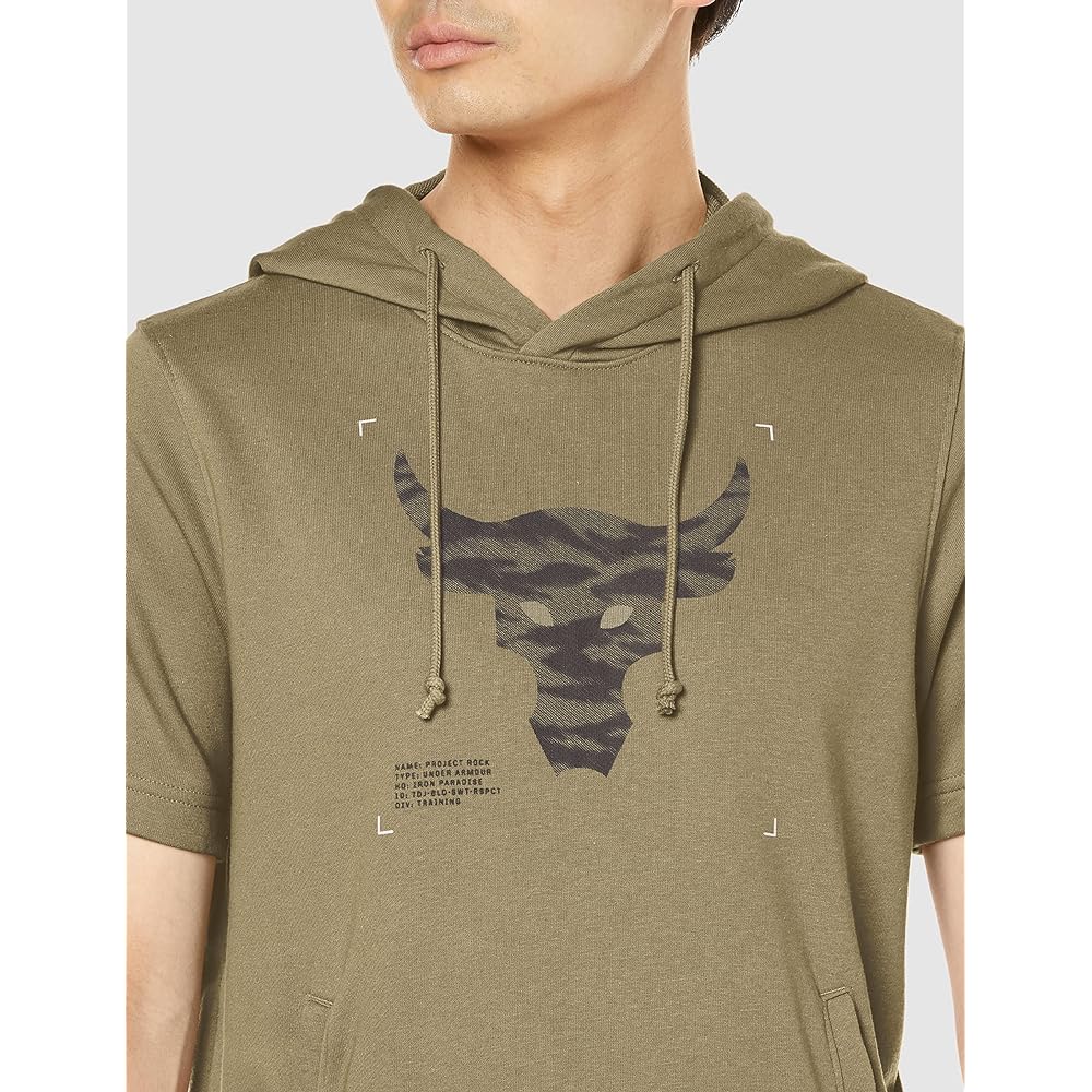[Under Armor] Training Sweat UA Project Rock Terry Short Sleeve Hoodie Men's