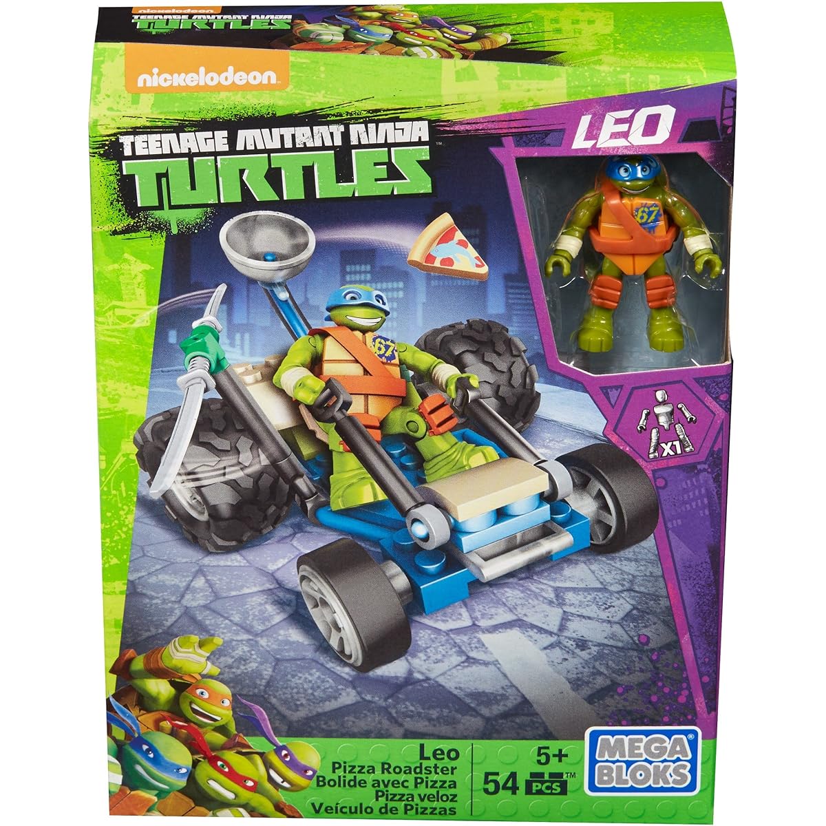 Mattel Mega DPF62, Mega Bloks: TMNT - Leo Pizza Roadster