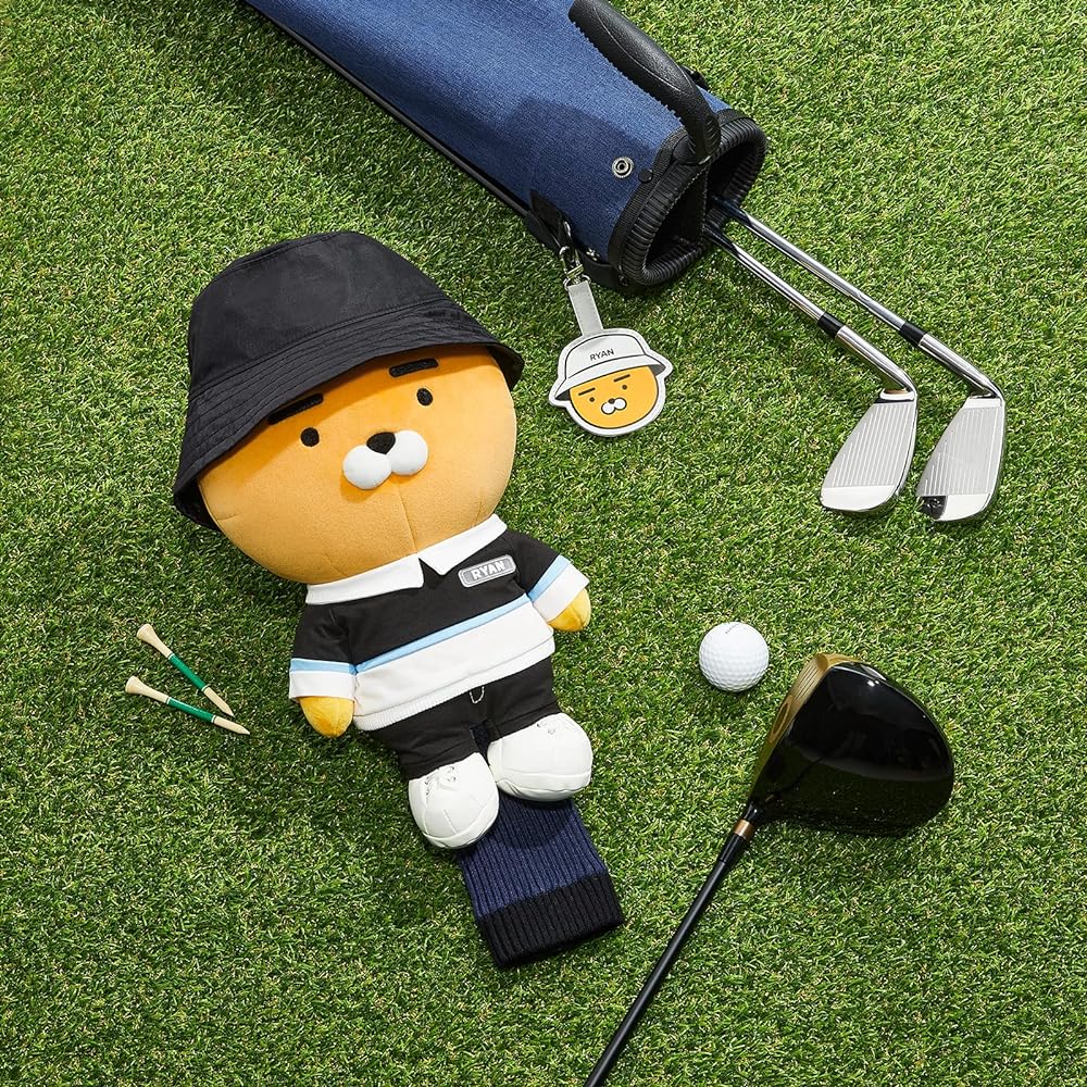 [Official] KAKAO FRIENDS GOLF Urban Solid Cost Yum Driver Cover, Character Golf Head Cover (Ryan Ryan)