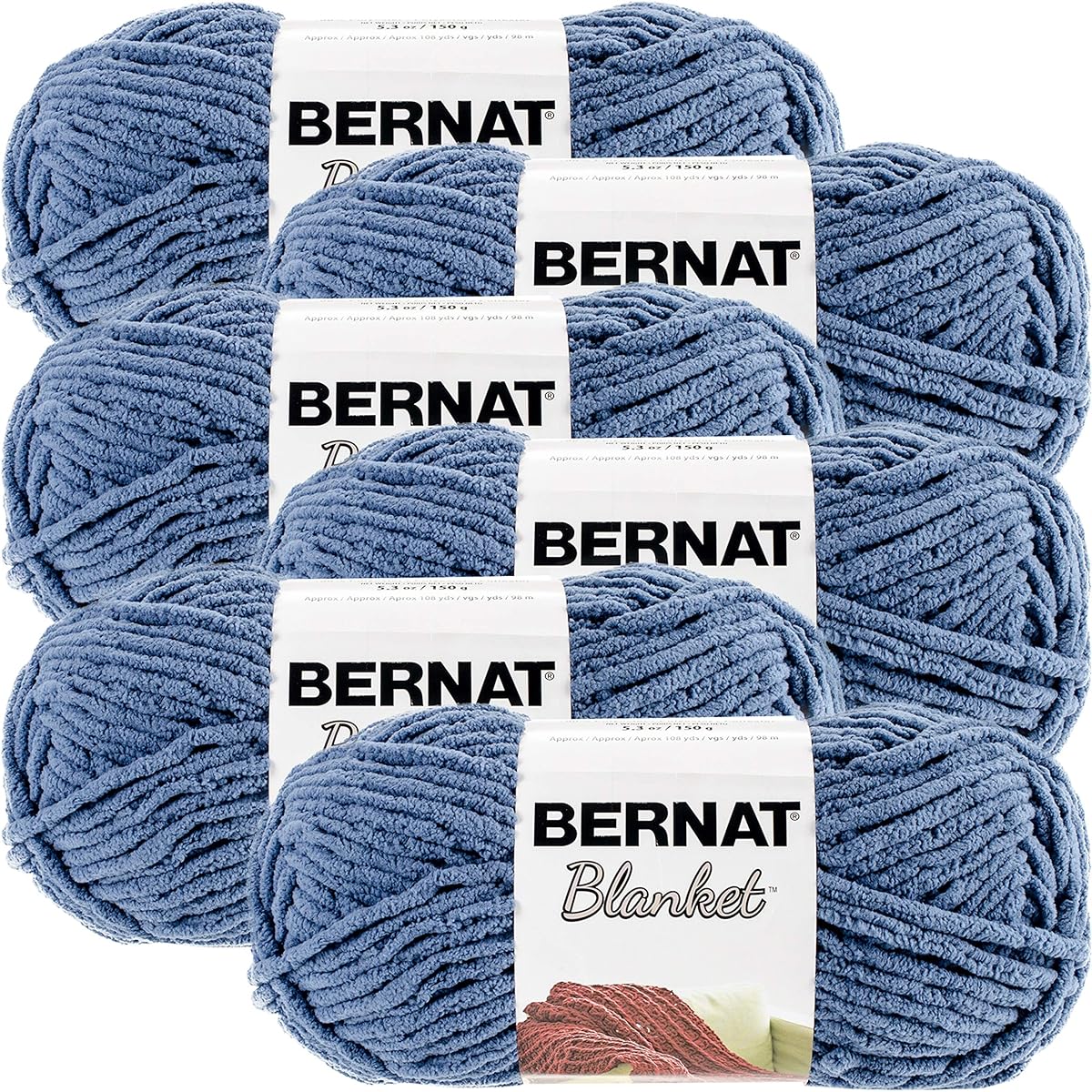 ODDITIES YARN BLANKET 06918006 Country Blue 6-Pack