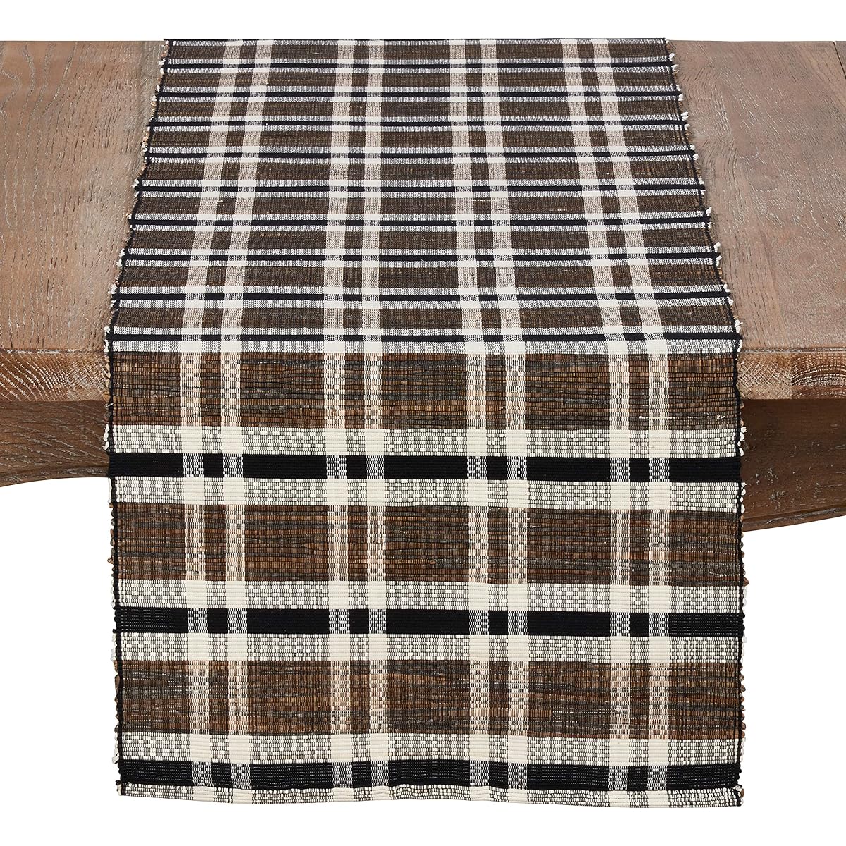 SARO LIFESTYLE 805.N1672B Calama Collection Water Hyacinth Lattice Woven Table Runner 16" x 72", Natural
