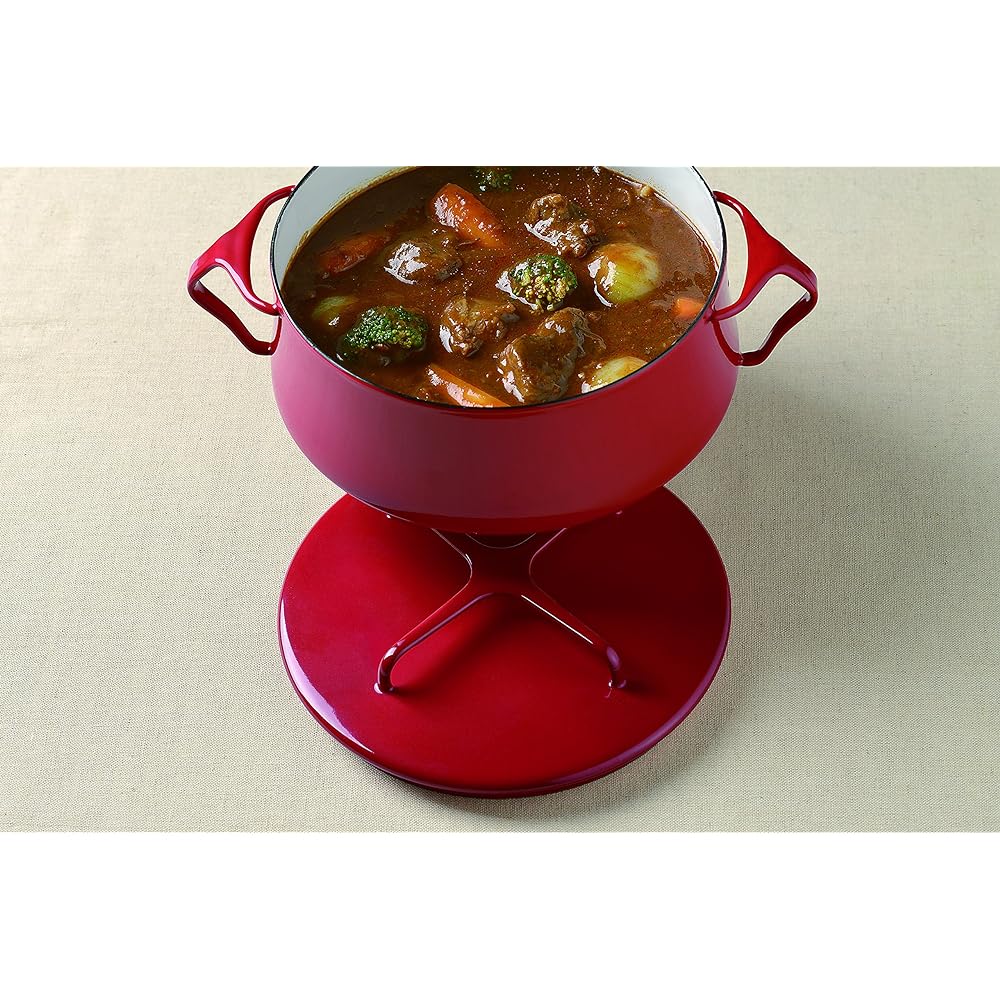 DANSK Koben Style Double Handed Pot 18cm 2.2L IH Compatible Chili Red Oven Compatible Enamel 834300