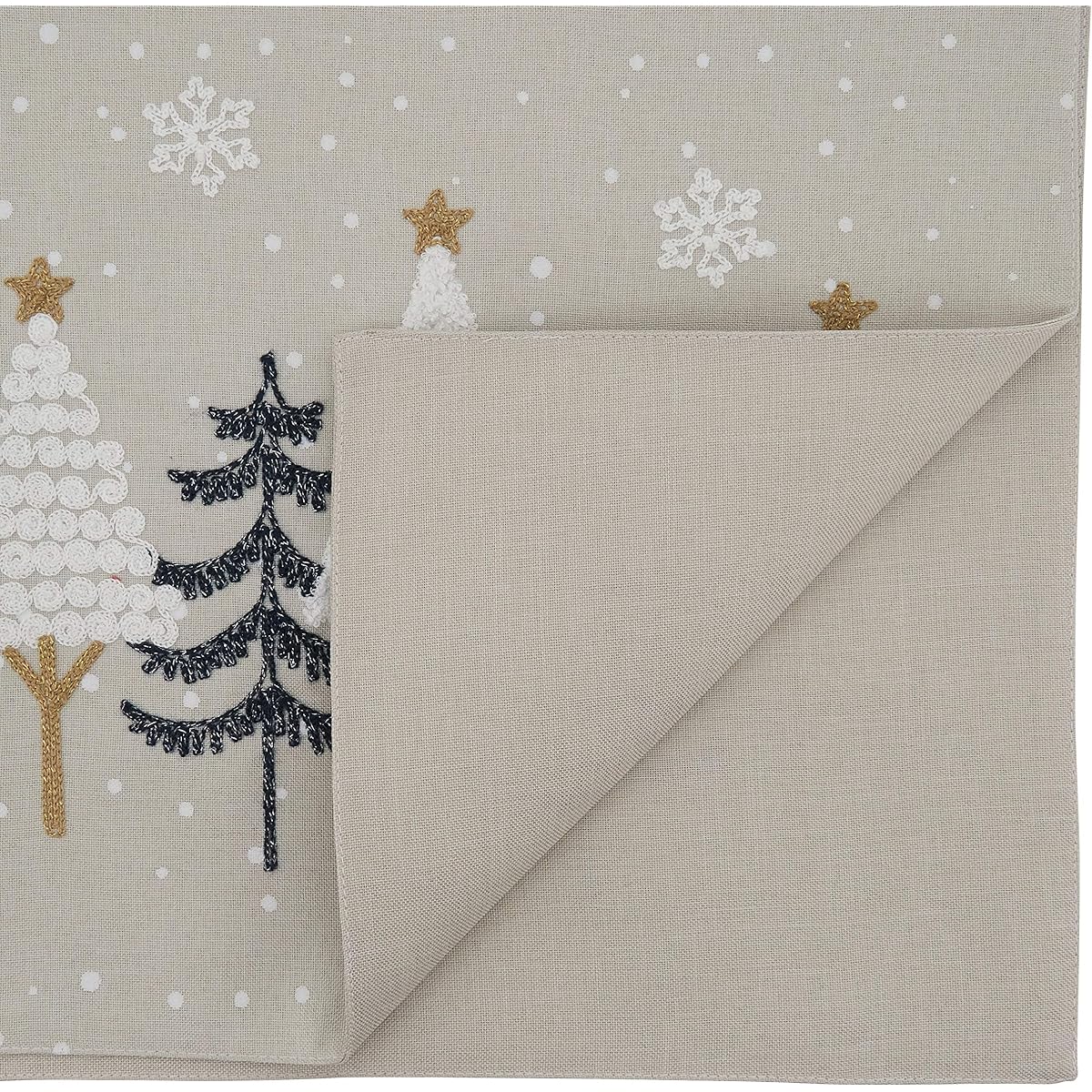 Embroidered Christmas Tree Table Runner