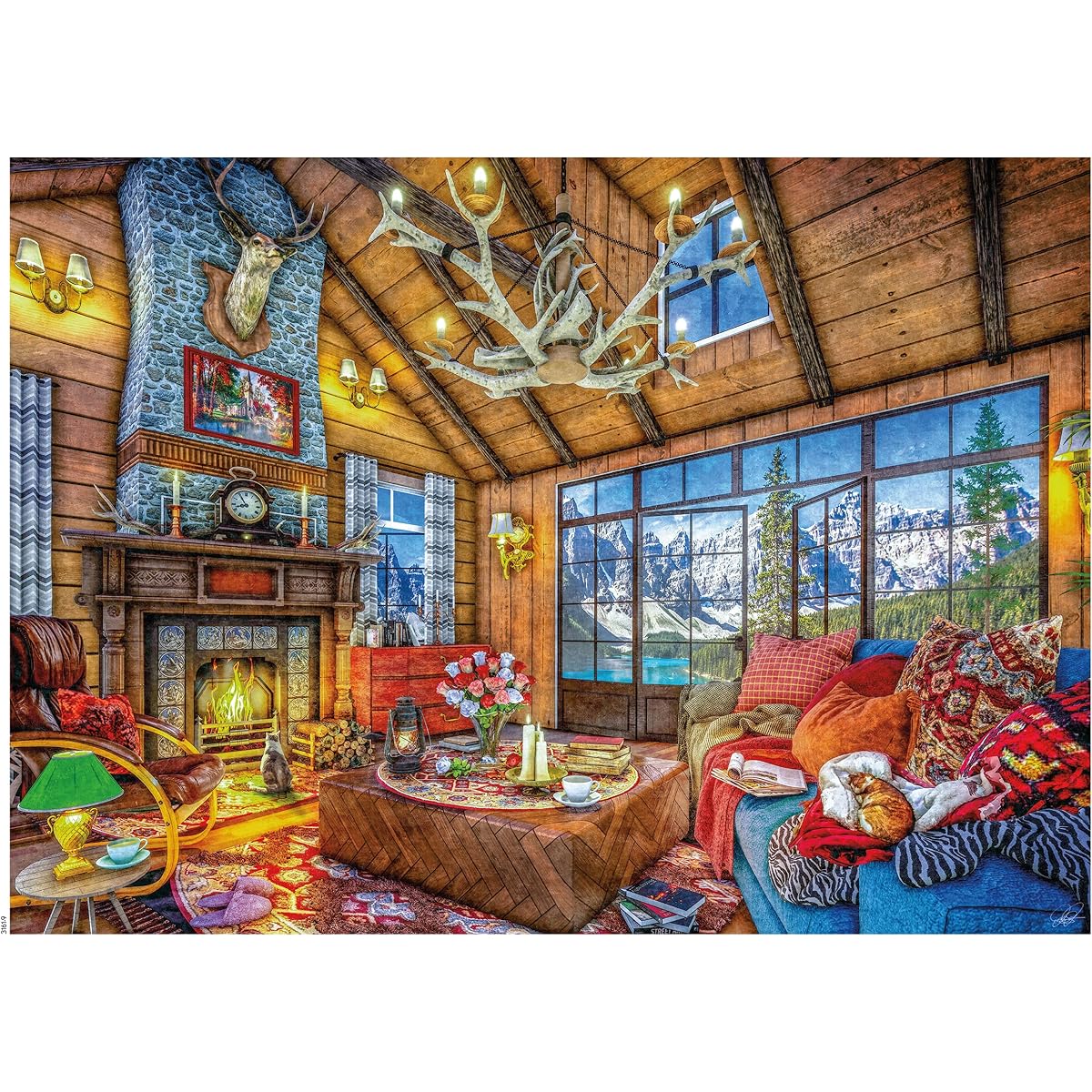 Ceaco - Rustic Lodge - Log Cabin Retreat - 1000 Piece Jigsaw Puzzle
