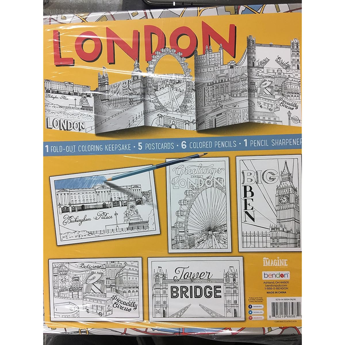Bendon LONDON Fold Out Colouring Box Set
