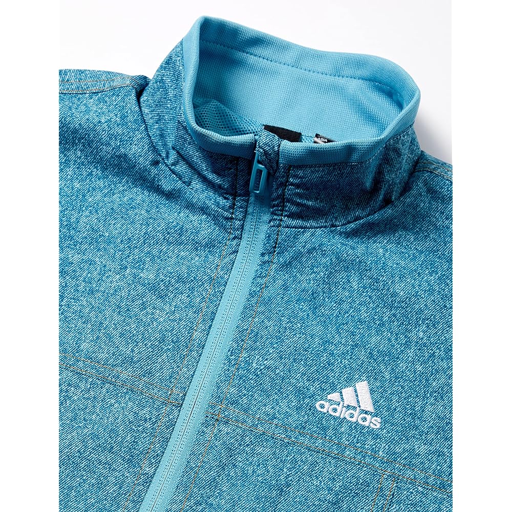 Adidas Jersey Top Kids Denim All Over Print Woven Loose Fit Track Top BUK49