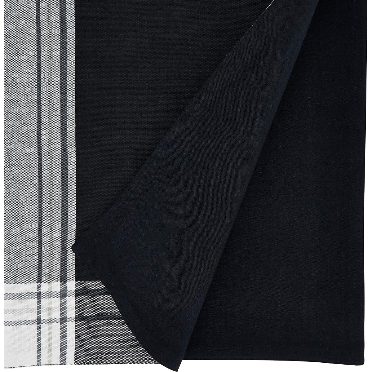 SARO LIFESTYLE Cleopatra Collection Striped Border Table Runner, 13" x 72", Black