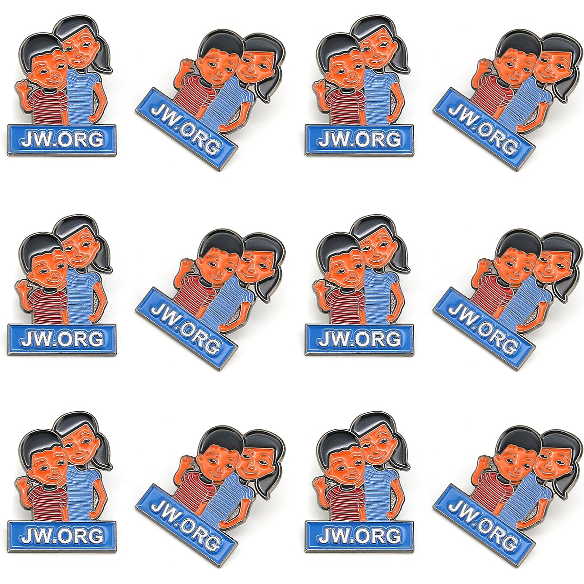 JW.org Caleb and Sophia Pin Become Jehovah's Friends - Children's Pins - 12 Pack
