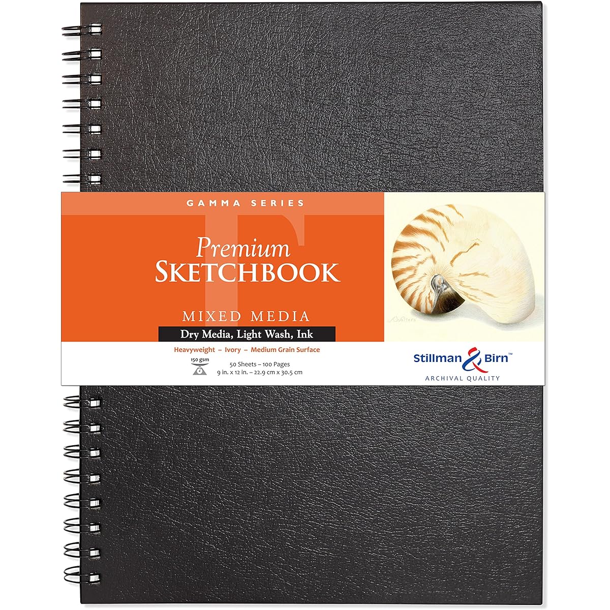 Stillman & Birn Gamma Series Wirebound Sketchbook 9" x 12" 150gsm (Heavy Weight) Ivory Paper Medium Grain Surface