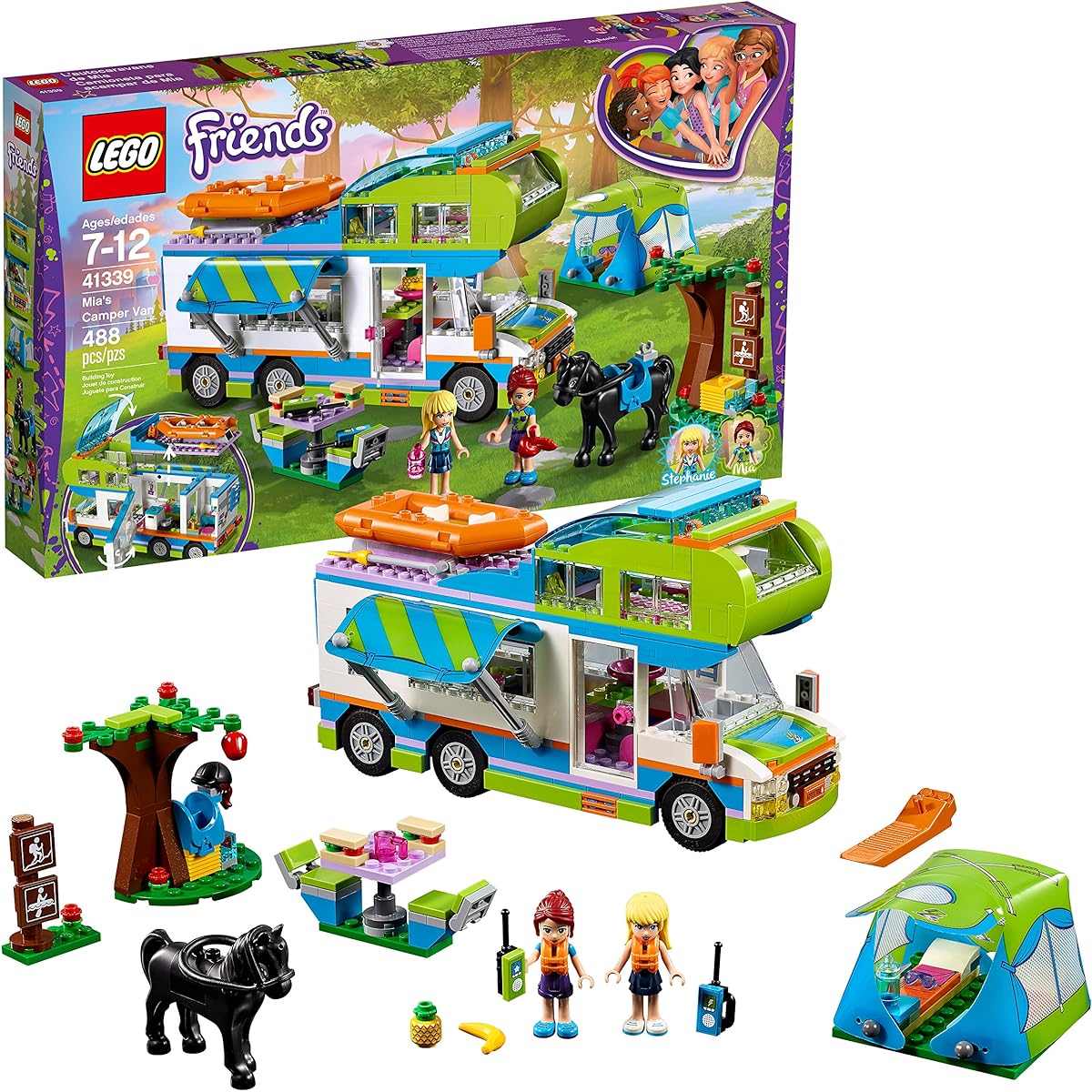 LEGO Friends Mia's Camper Van 41339 Building Kit (488 Piece)