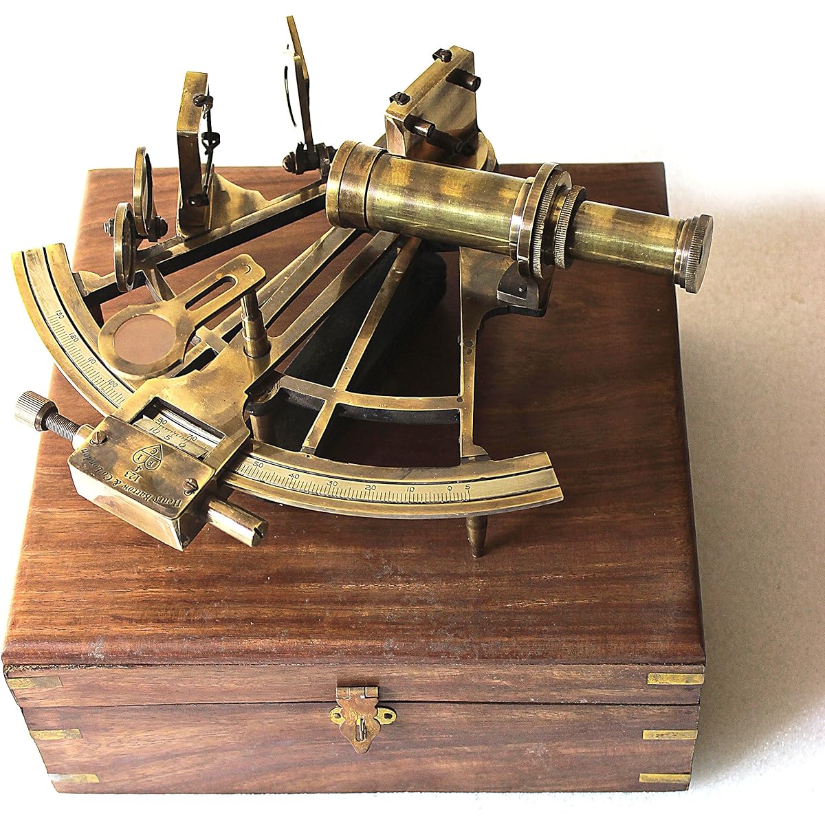 Nautical Marine Heavy German Working model Ship sextant sea collectible Antique Wooden Box Gift Item