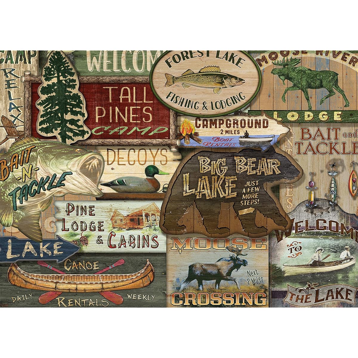 Rustic Lodge - Lodge Sign Puzzle - 1000 Pieces
