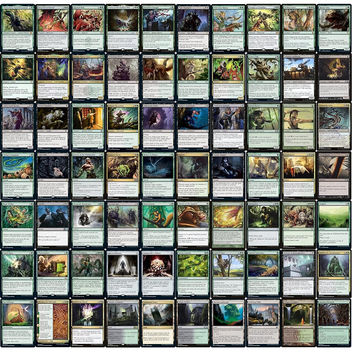 Elite Squirrel / Token Commander Deck - Chatterfang - Golgari - Black Green - EDH - 100 Cards - Custom Magic The Gathering Deck - Very Powerful!