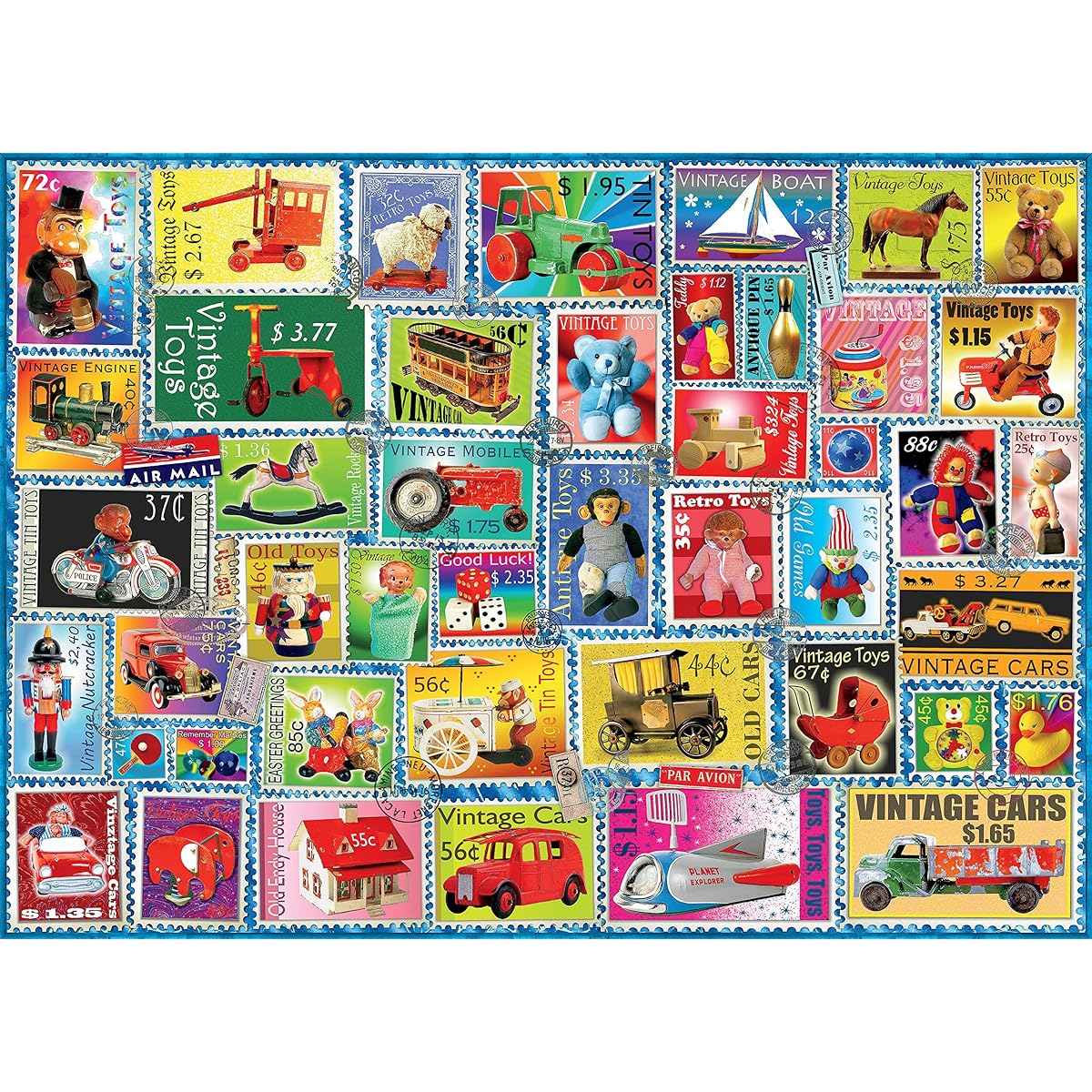 Ceaco - Barbara Behr - Stamps - Toy Stamps - 1000 Piece Jigsaw Puzzle