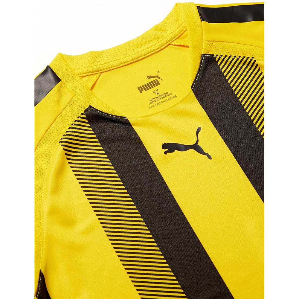 [PUMA] Soccer Absorbent Quick Drying Short Sleeve T-Shirt TEAMLIGA Striped Game Shirt JR 705147 Kids
