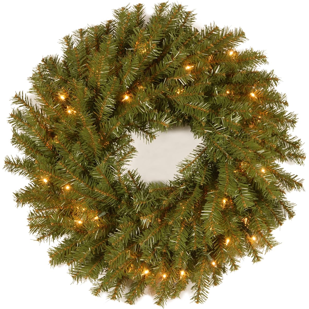 National Tree Company Christmas Decorations 24" Norwood Fir Wreath with 50 Clear Lights-UL