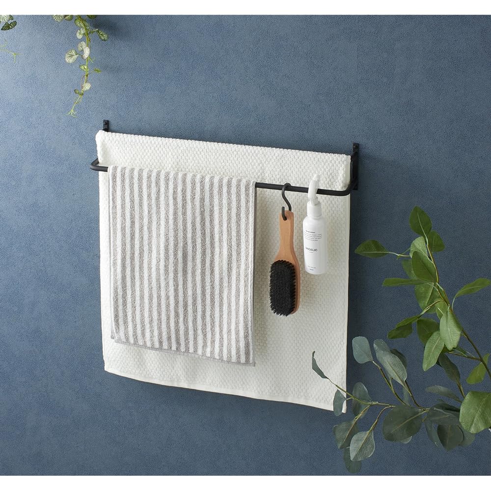 SANEI iron bar two-stage antique style with screws 613mm black W5727-D