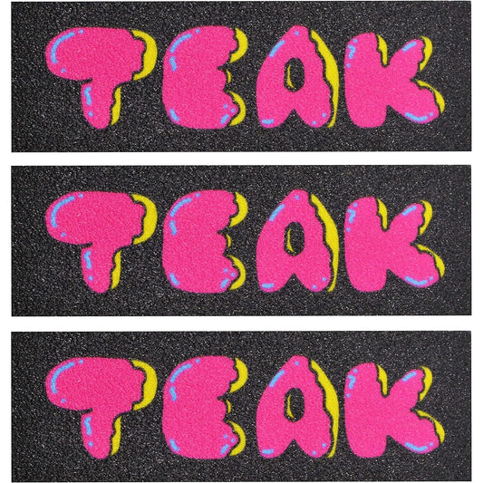 Teak Tuning Premium Fingerboard Skate Grip Tape, Cheek Donut Edition, 38mm x 114mm, Pack of 3