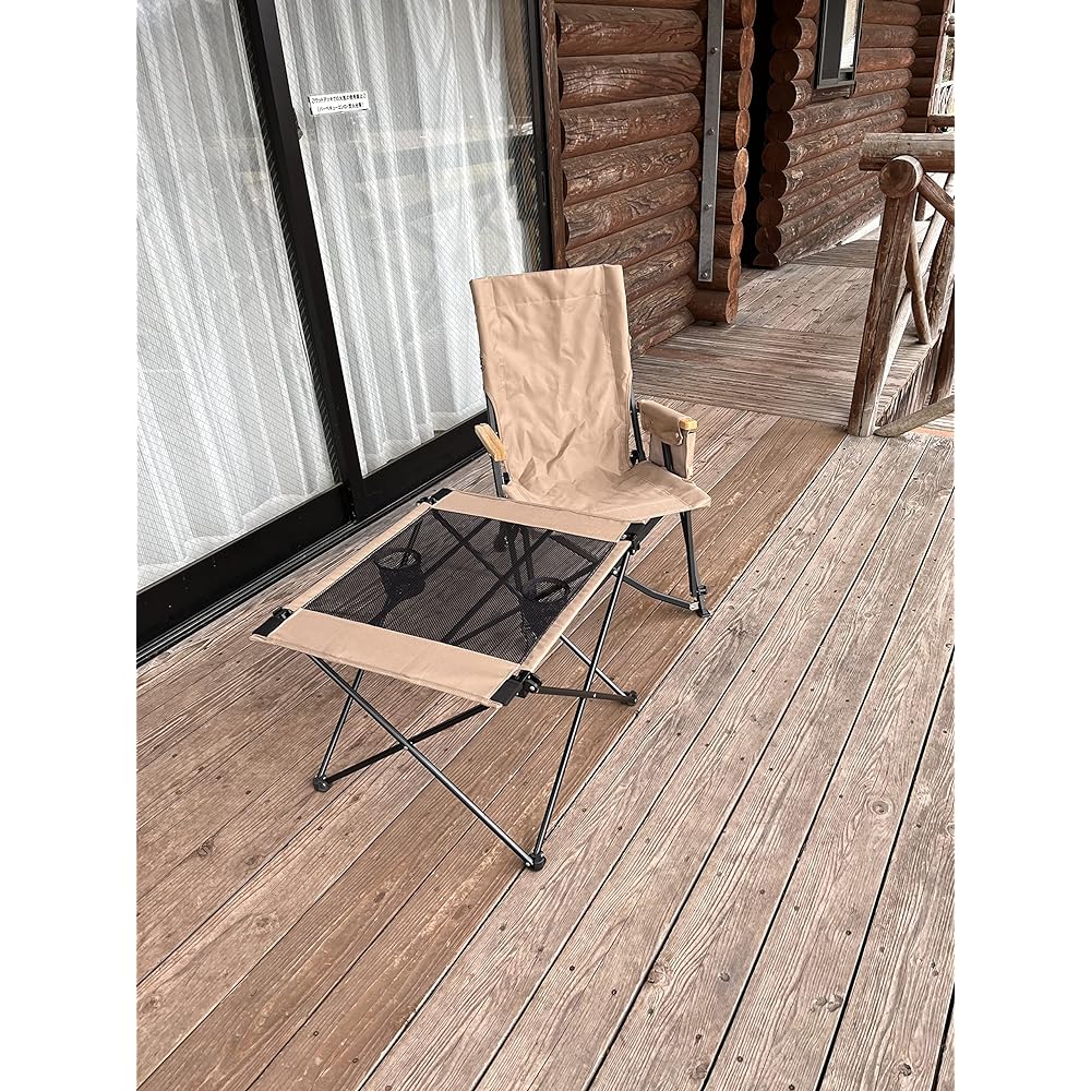 ZERO GEAR Roll Mesh Low Table Easy to Install Table (Khaki)