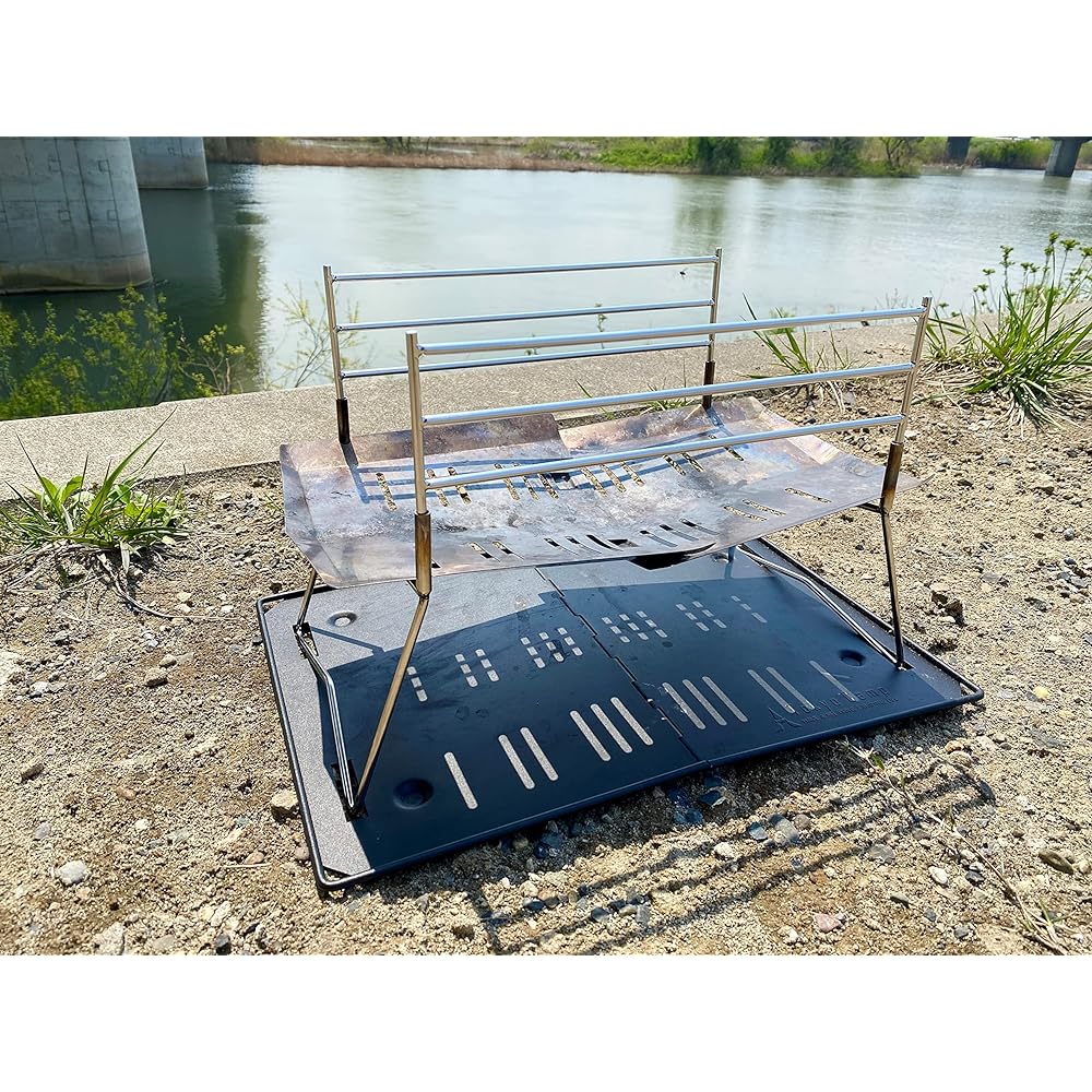 tokyocamp bonfire stand stainless steel 3-tier frame Tokyo camp made in Japan bonfire stand Tokyo camp stainless steel bonfire bonfire Tokyo camp bonfire stand spit grill grill trivet