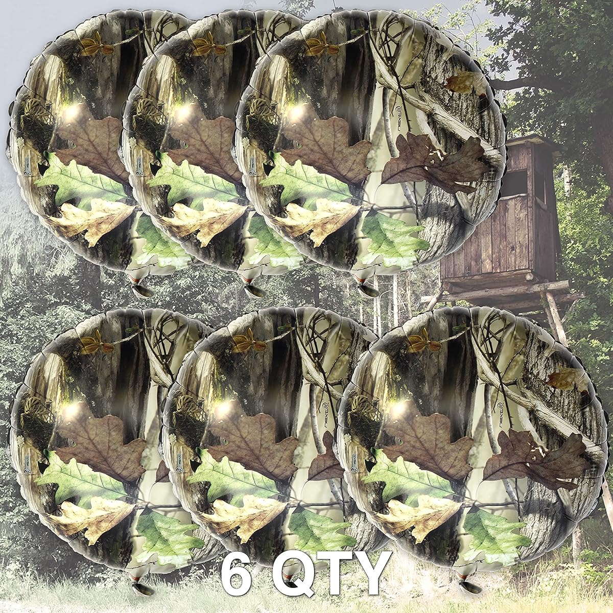 Havercamp Next Camouflage Party Round Mylar Balloons | 6 Pieces | Perfect for Hunter Theme Parties, Camouflage Motifs, Birthday Events, Graduation Parties, Father's Day Celebrations
