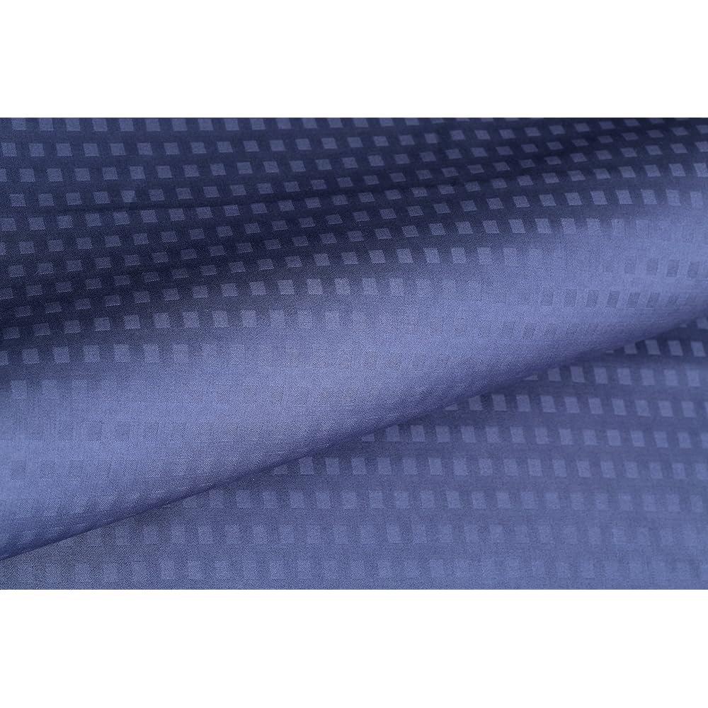Made in Japan Hotel Style High Density Check Weave Satin Cover 100% Cotton [Cremona] Duvet Cover Single Size Slate Blue HS21010-021