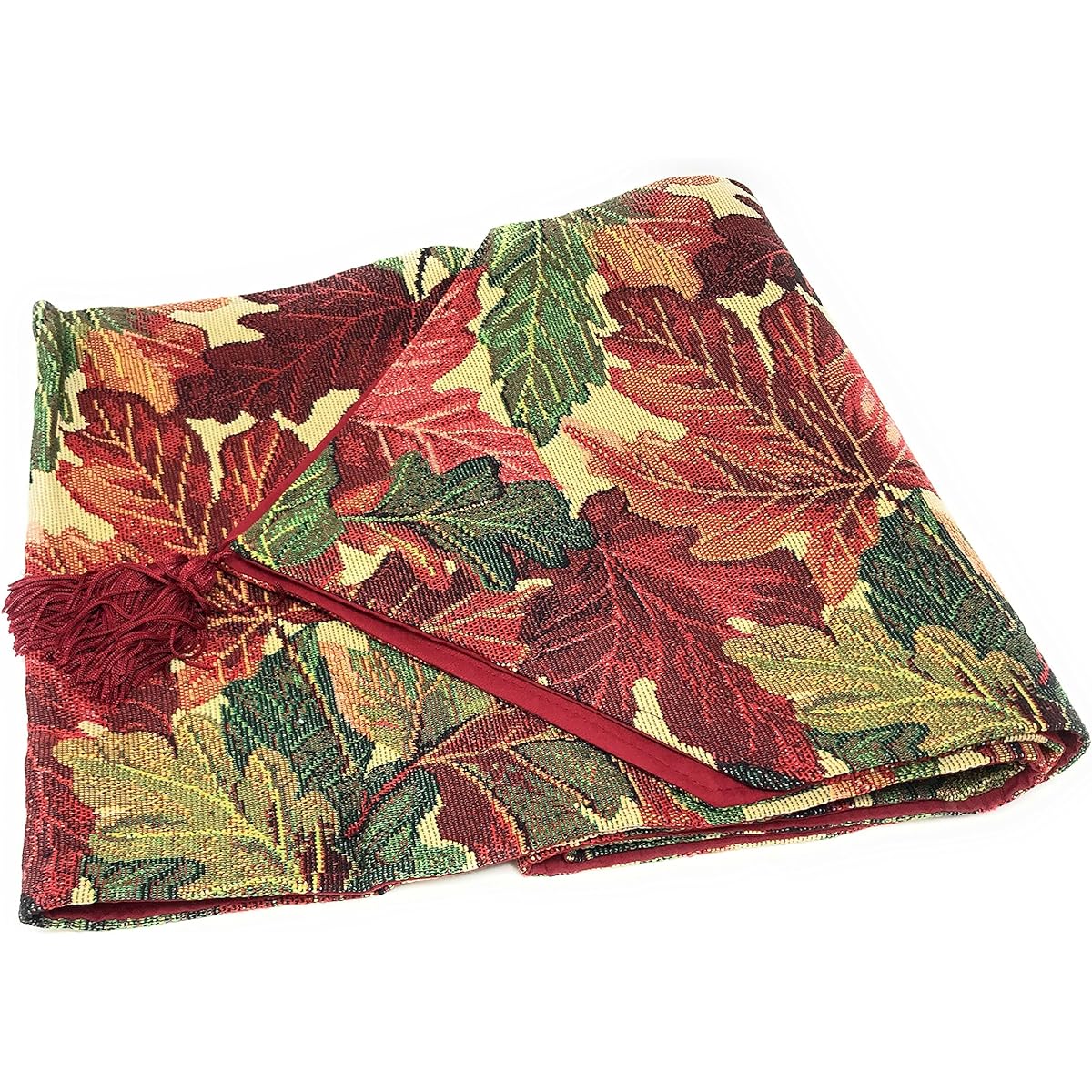 Tache Home Fashions Thanksgiving Leaves Fall Leaves Warm Colorful Decorative Tapestry Table Runner 13x90 Inch