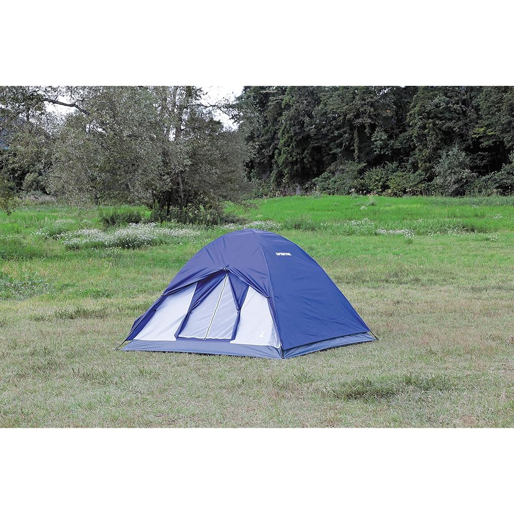 CAPTAIN STAG Tent Crescent Dome Tent Dome Shape [For 3 People] Waterproof, Lightweight, Compact Design Includes Storage Bag and 4 Pegs, Uses Glass Fiber Pole