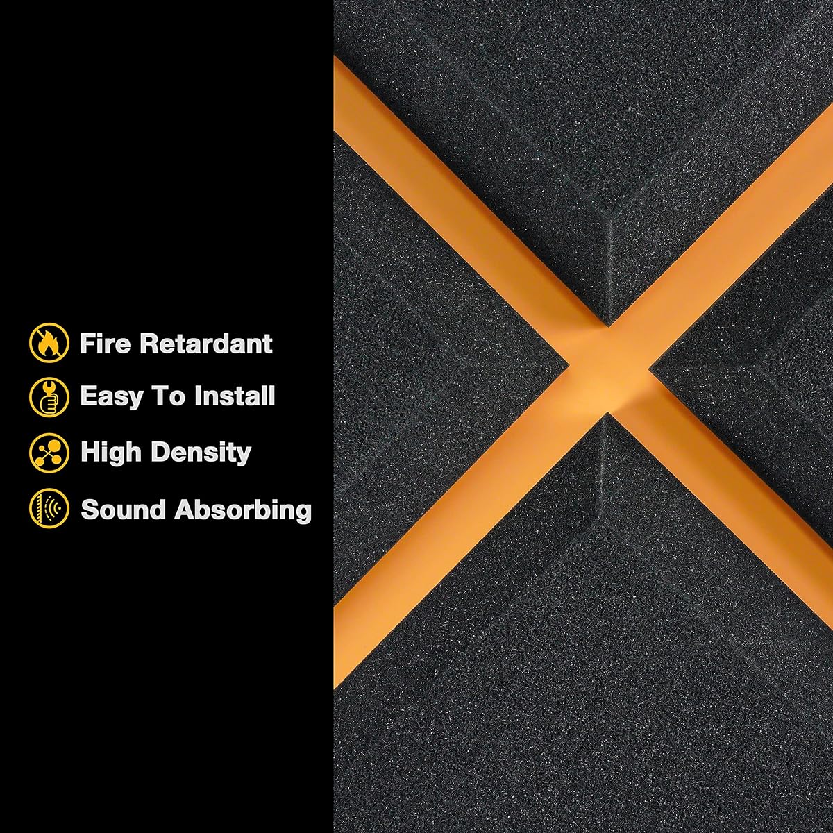Fstop Labs 12 Pack Set Acoustic Foam Panels, 2" x 12" x 12" Acoustic Foam Sound Absorption, Soundproofing, Soundproofing, Absorbing Acoustic Treatment Used in Home & Office