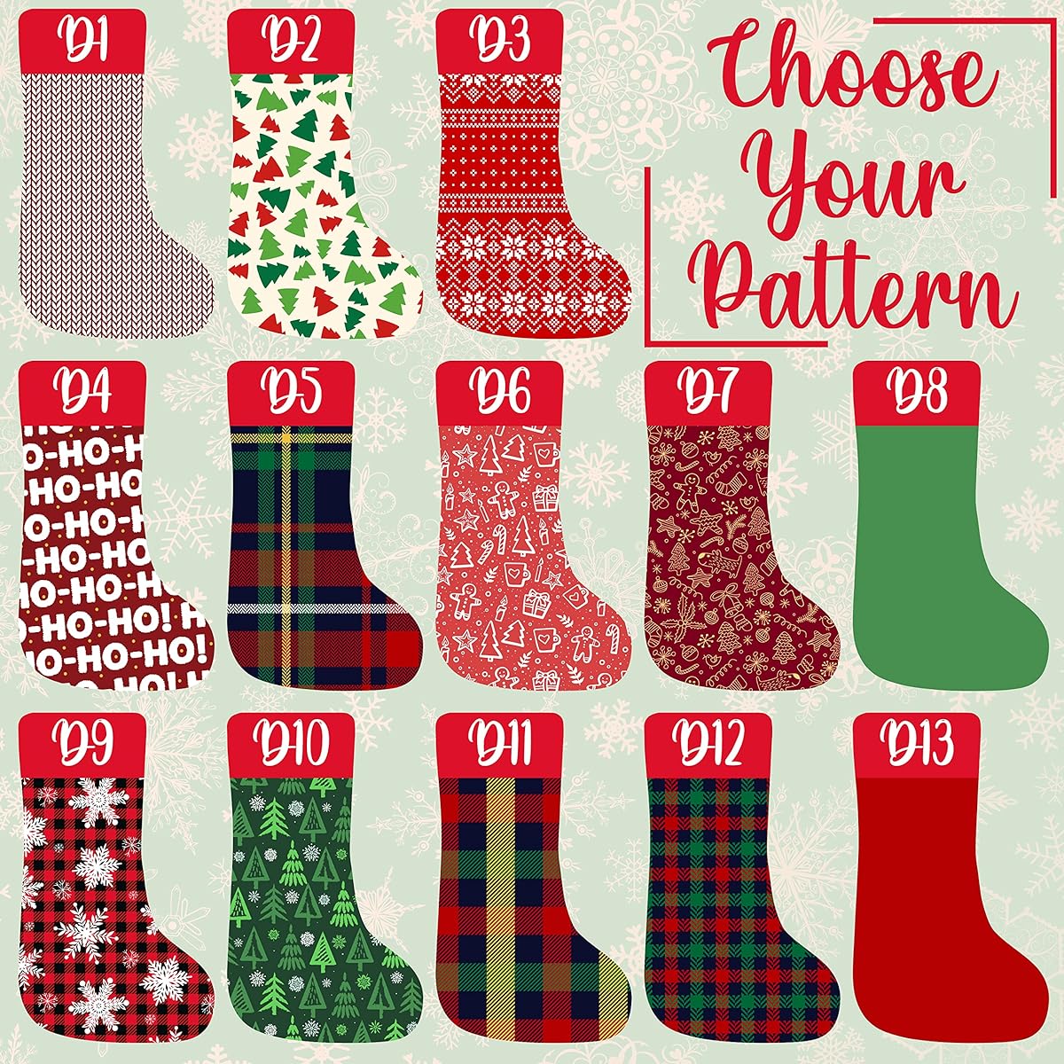 Multiple Faces Funny Christmas Photo Stockings with Names | 19 Inch - 13 Stocking Patterns | Custom Christmas 2022 Funny Stocking Gifts for Family, Friends