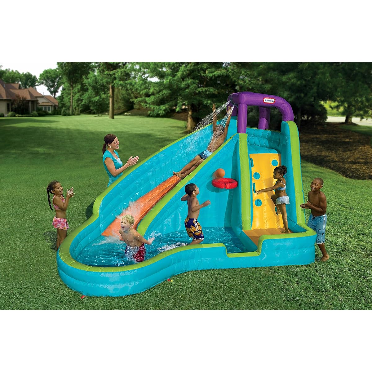 Pool for home use Little Tikes Slam'n Curve Slide Garden Water play Little Tikes Overseas
