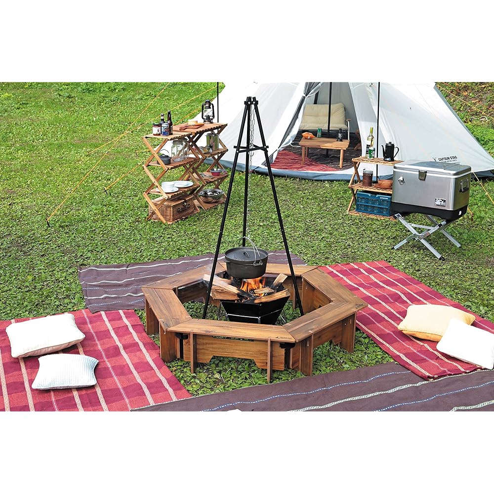 CAPTAIN STAG Table Hexa Grill Table Set with Storage Bag CS Classics UP-1038
