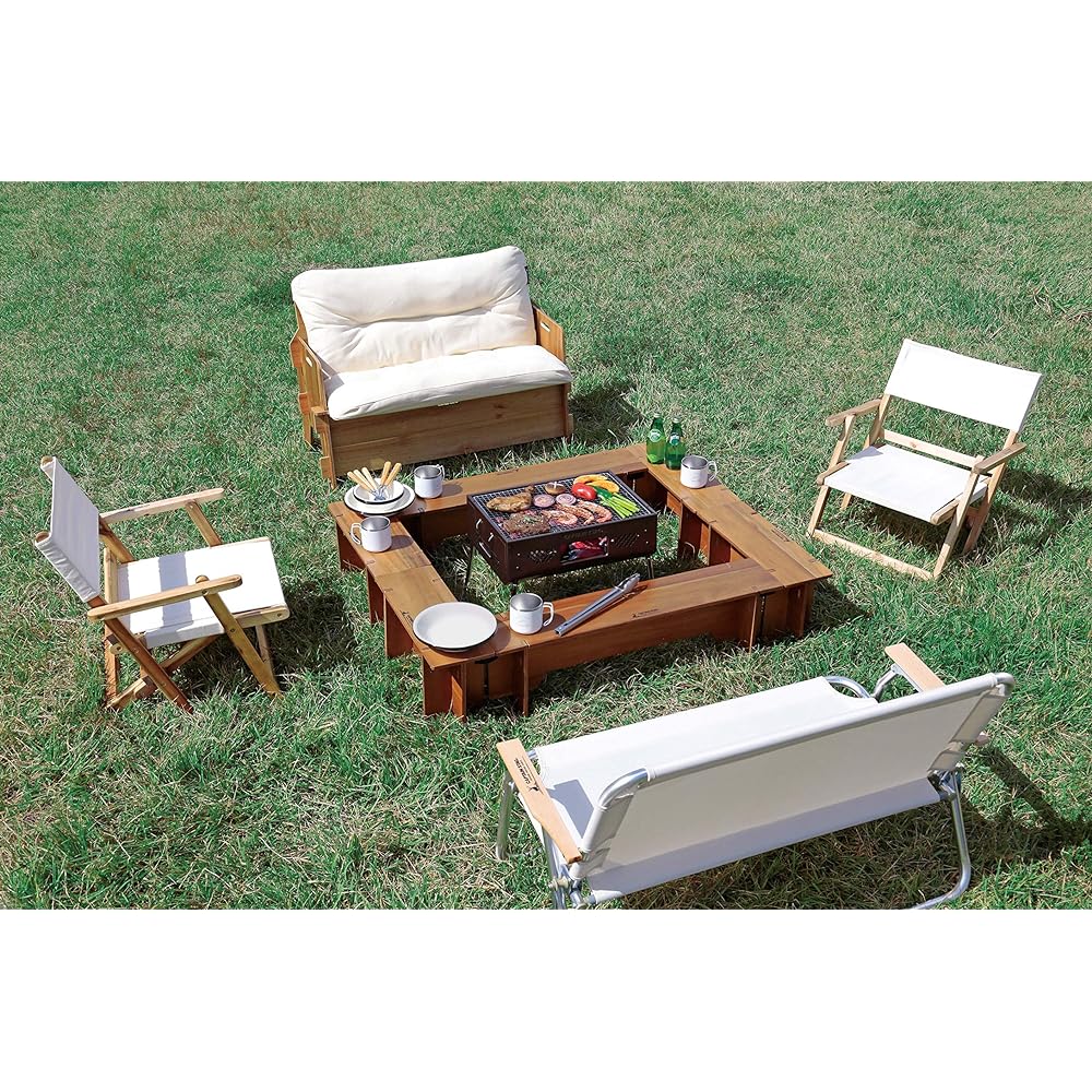 CAPTAIN STAG Table Fire Grill Table Set 6P with Storage Bag CS Classics UP-1048