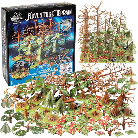 Monster Adventure Terrain Painted Forest Tree Set - 91 Piece Fully Modular Stackable 3D Tabletop World Builder - Can be used alone or with other sets Compatible with DND Dungeons, Dragons, Pathfinder and all RPG Games