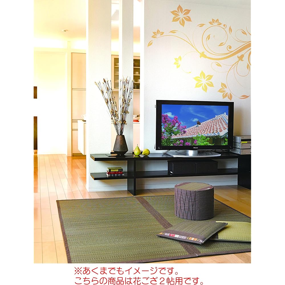 Oshimaya Igusa Rug Hanagoza Backing Yonaguni Edoma 6 tatami Flooring Compatible Igusa Brown Edoma 6 tatami Approx. 261 x 352 cm