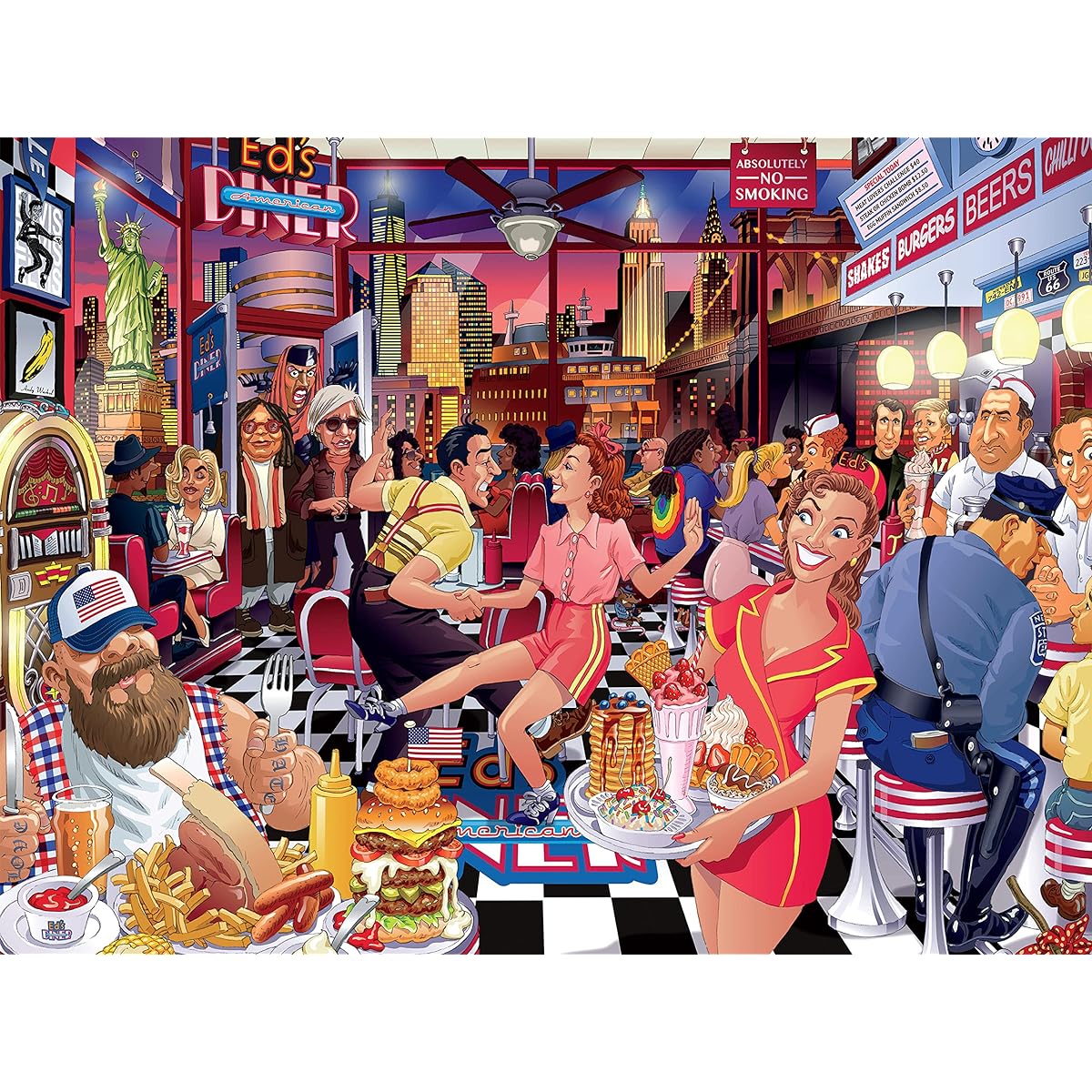 Ceaco - Funny Faces - USA Diner - 550 Piece Jigsaw Puzzle