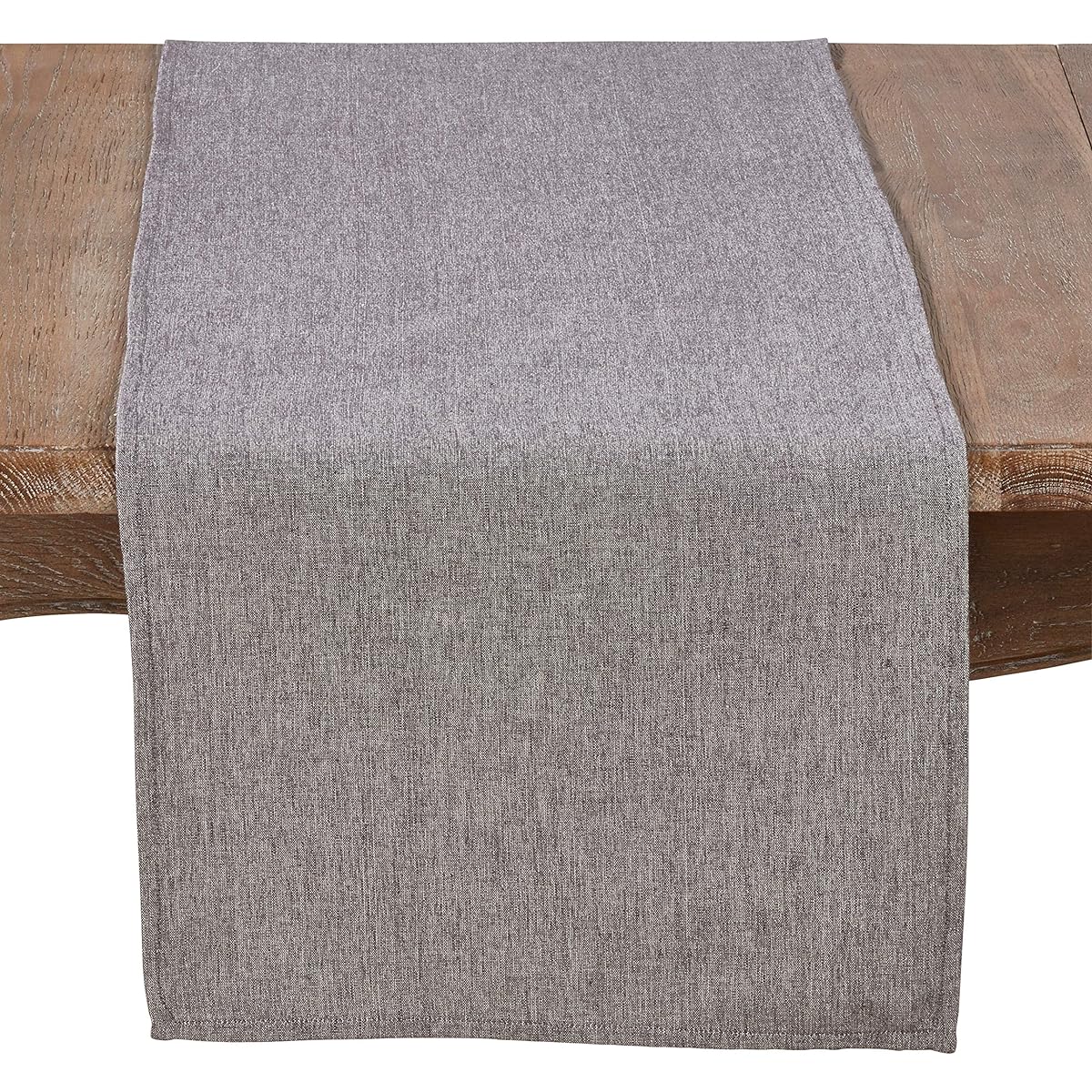 Fennco Styles Table Runner Decorative Classic Solid Grey 100% Cotton