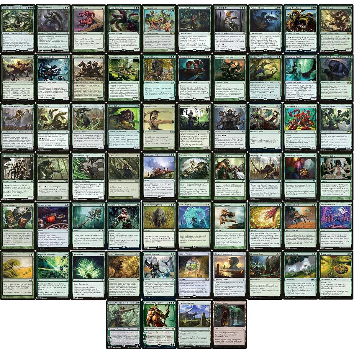 Hydra Commander Deck - Mono Green - EDH - 100 cards - Custom Magic the Gathering Deck - Very Powerful!