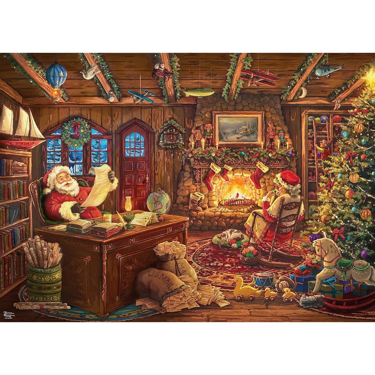 Ceaco - Thomas Kinkade - Holidays - Santa Checks His List - 1000 Piece Jigsaw Puzzle