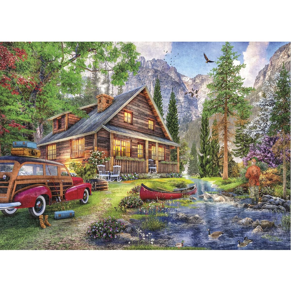 Ceaco - Weekend Retreat - Yellowstone Cabin - 1000 Piece Jigsaw Puzzle