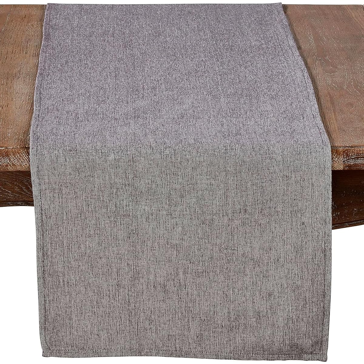 SARO LIFESTYLE 4866.GY1672B Gris Design 100% Cotton Plain Gray Runner 16" x 72"