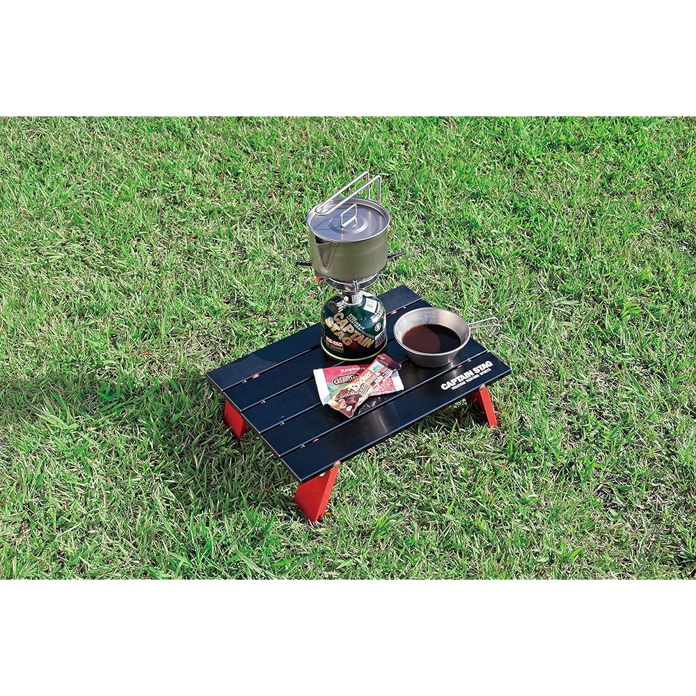 CAPTAIN STAG Camping BBQ Desk Aluminum Roll Table Compact Black UC-520