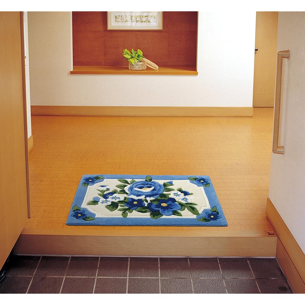 Hagiwara Entrance Mat Mat "Karen" Blue Approx. 65X110 270048625