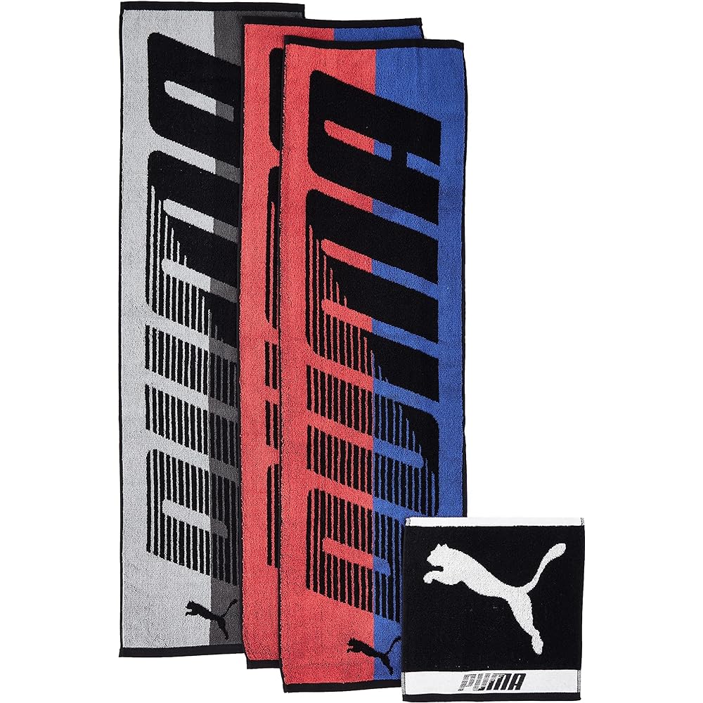 Stylem PUMA Towel Set of 4 (Sports x 3, Hand x 1) Gray/Red PU2750
