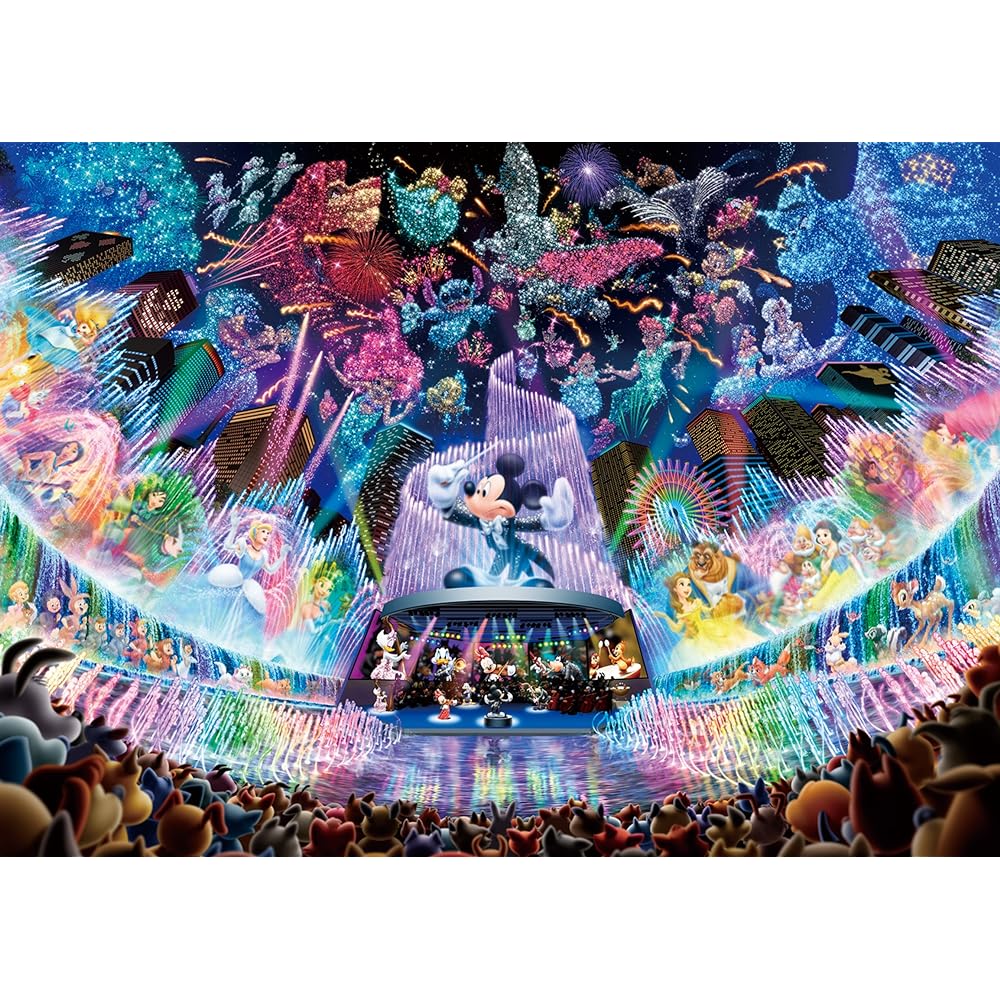 Aluminum Puzzle Frame Disney Safety Panel for 2000 Pieces White (73x102 cm) & 2000 Piece Jigsaw Puzzle Disney Water Dream Concert (73x102cm) [Set Purchase]