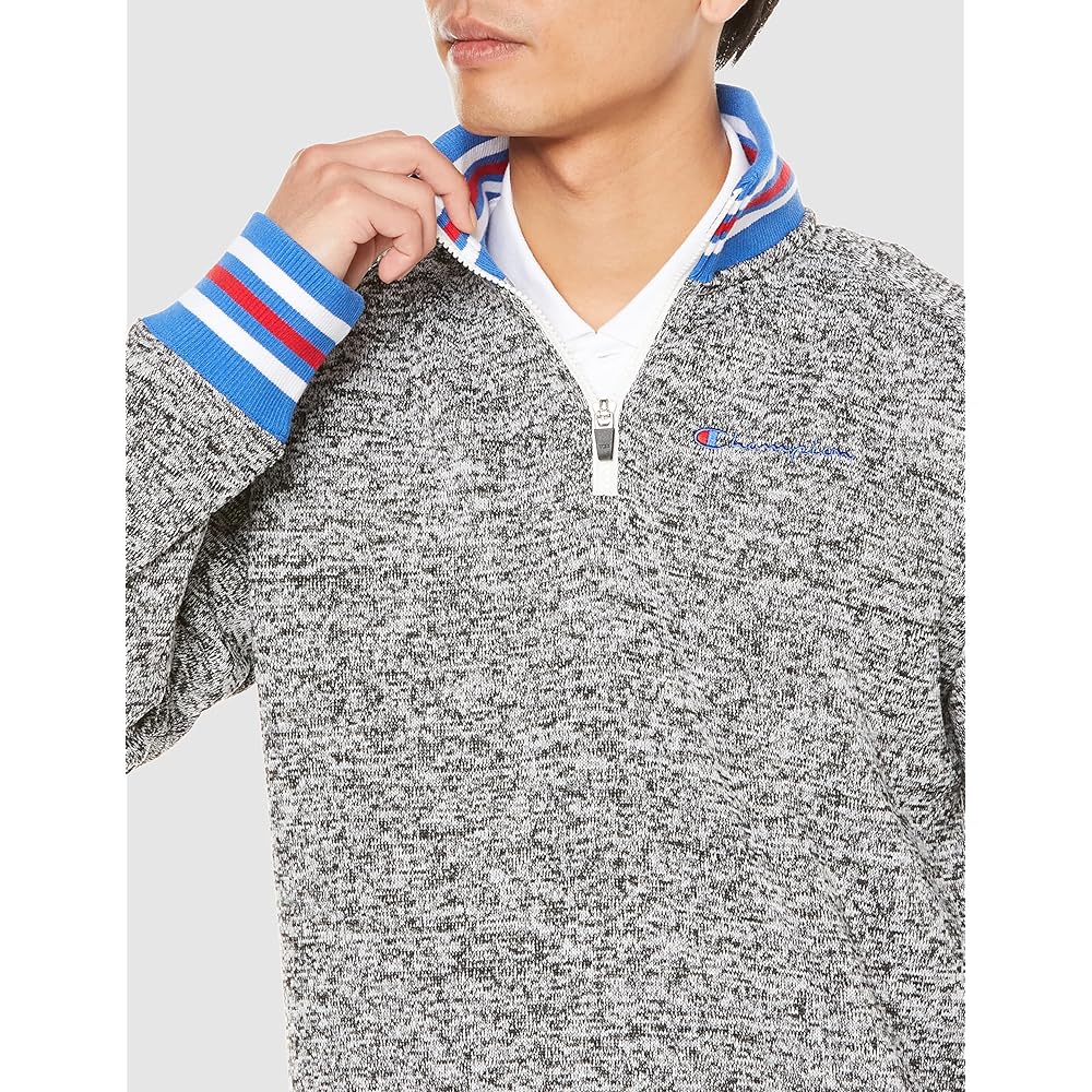 Champion C3-WG608 Men's Long Sleeve Static Care Script Logo Half Zip Jacket