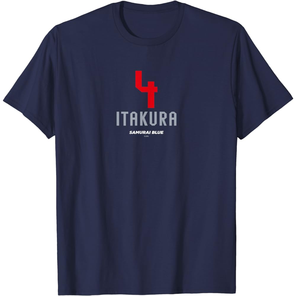 Simple ① Player name & number Ko Itakura 4 Japan national soccer team ver. (Navy) T-shirt